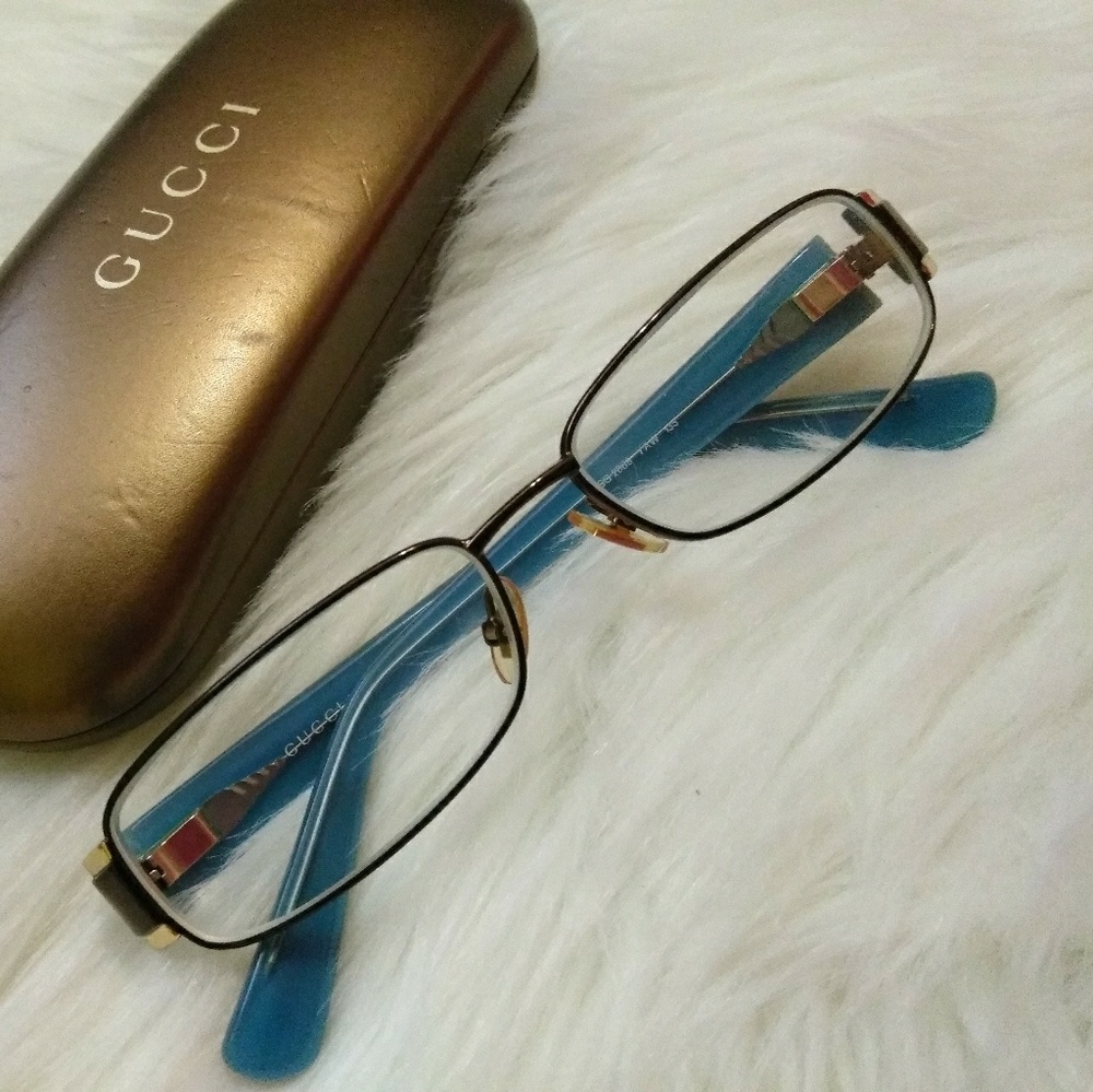 Blue and Brown Gucci Glasses